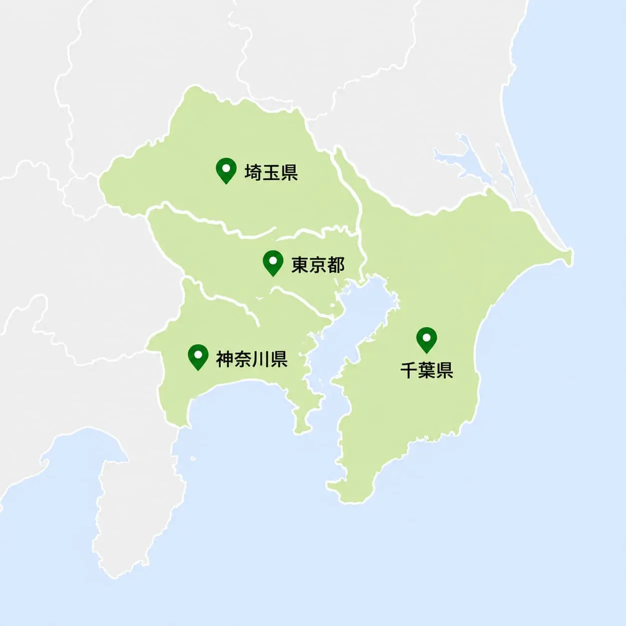 関東一円対応エリア地図
